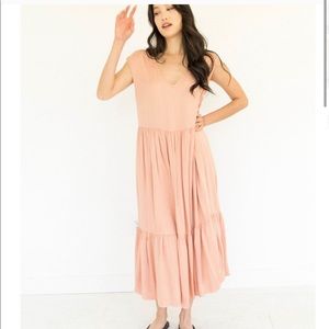 Shop suunday tiered dress in clay, medium